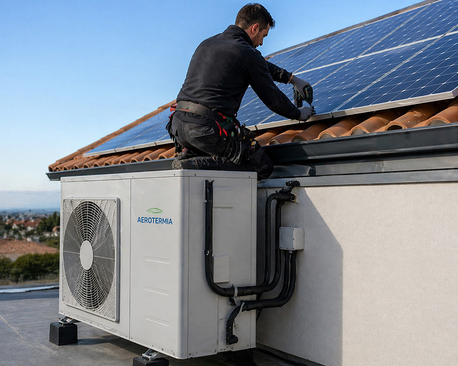 Placas solares y aerotermia
